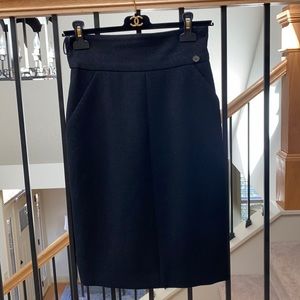 CHANEL Black Pencil Skirt